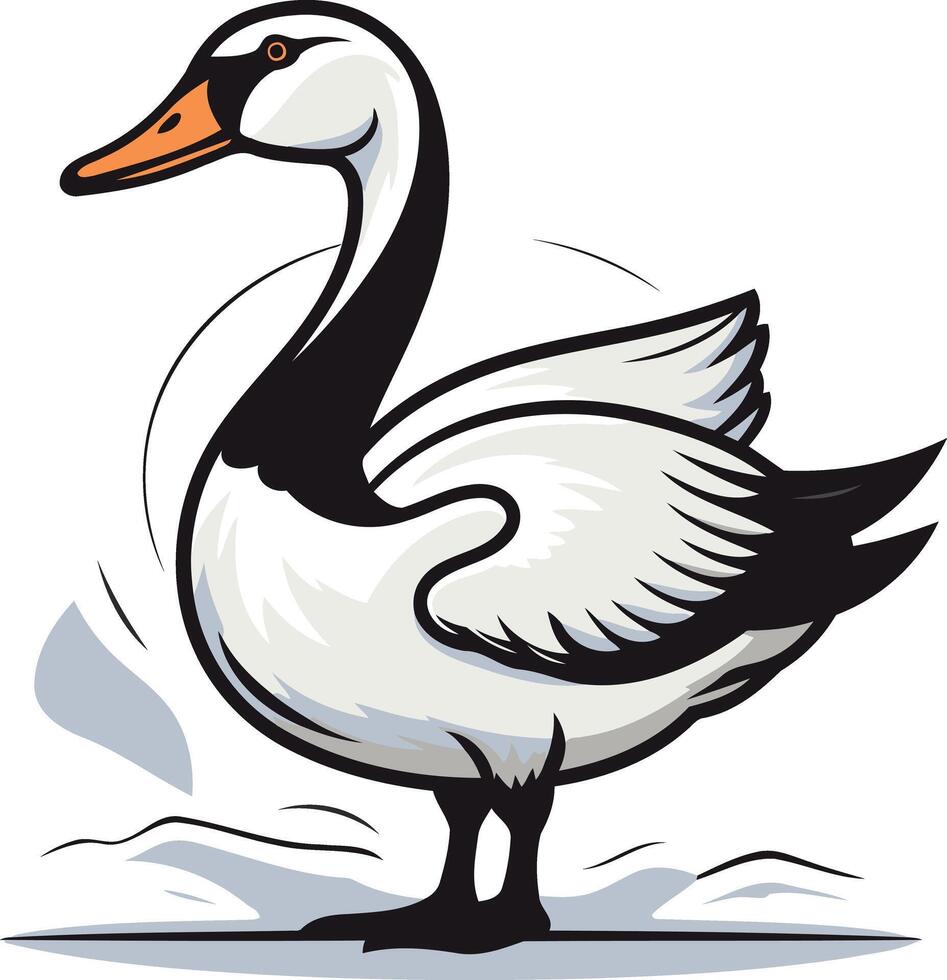 A cartoon illustration of a cute and friendly goose, perfect for children's books, educational materials, or branding for farm-related businesses vector