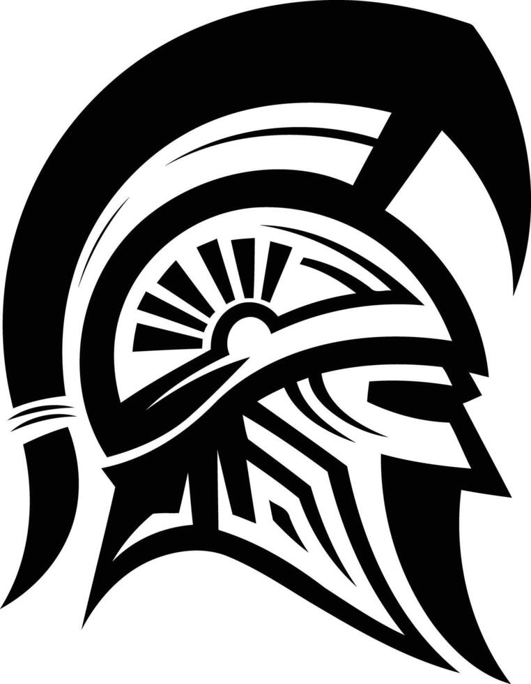 A bold, stylized illustration of a spartan helmet, perfect for designs requiring strength, power, and warrior imagery vector