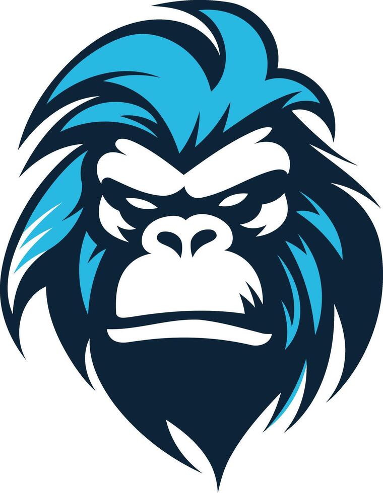 Blue and Black Gorilla Mascot Head vector