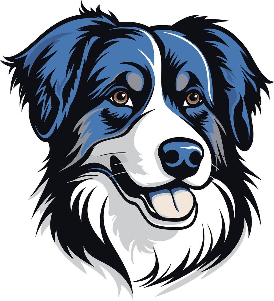 Portrait of a Blue Merle Border Collie vector