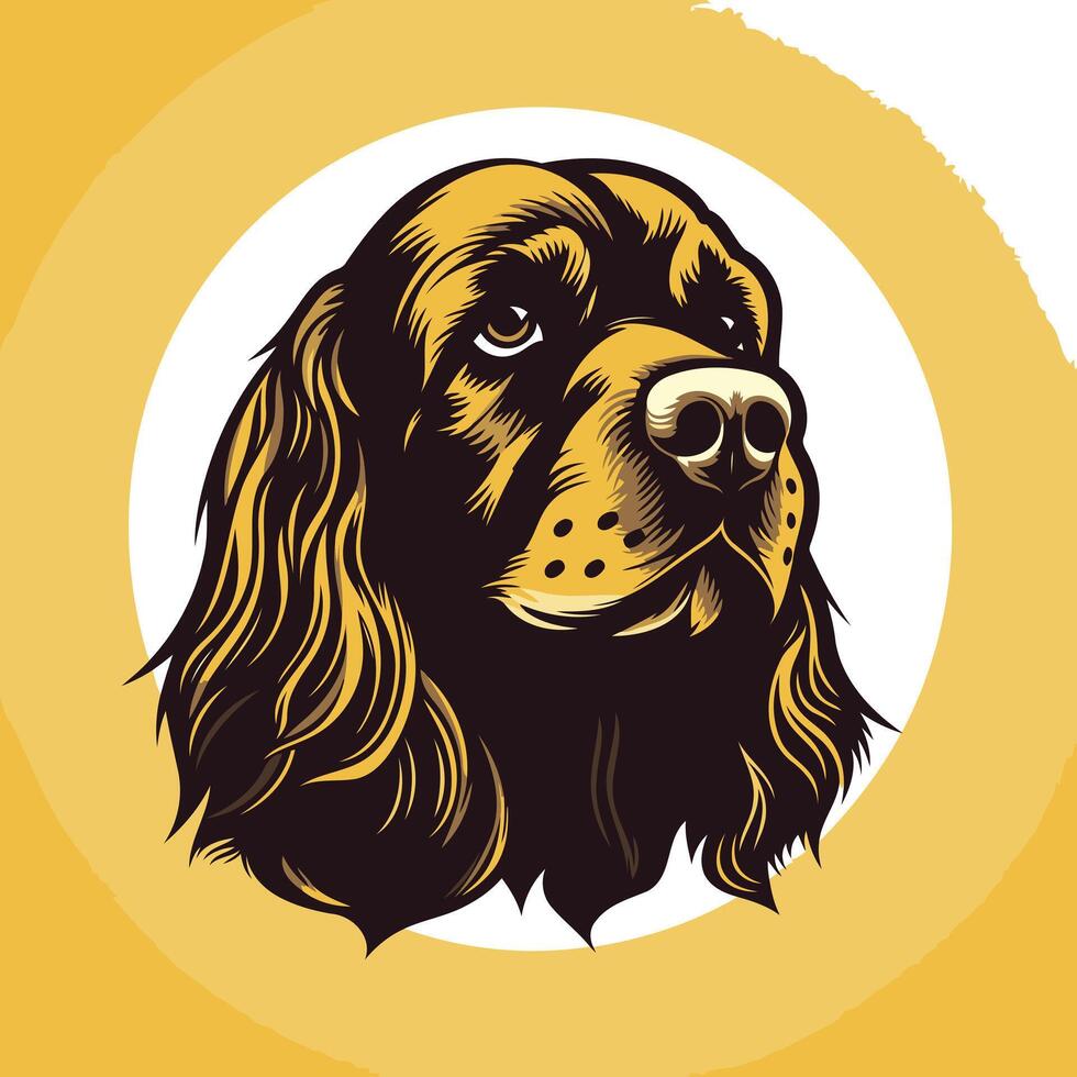 a classic illustration of a springer spaniel's head, perfect for dog lovers, breeders, and pet-related businesses vector