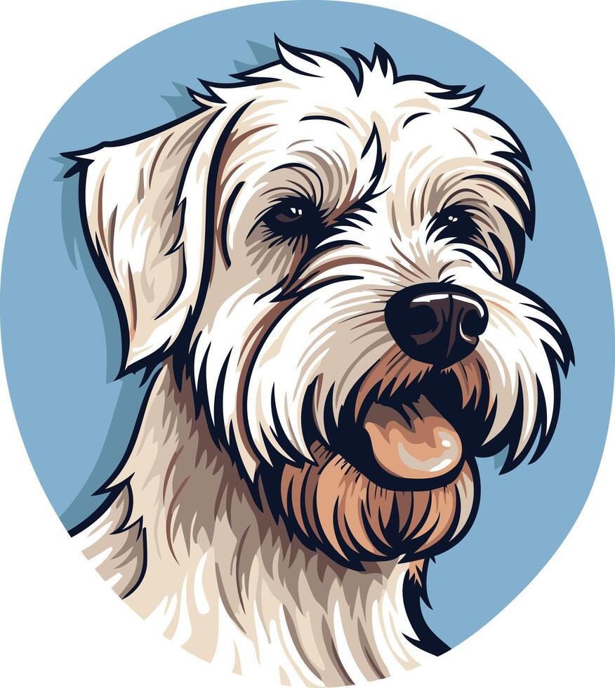 A friendly, cartoon-style illustration of a white dog with a happy expression, perfect for pet-related businesses, websites, and social media vector