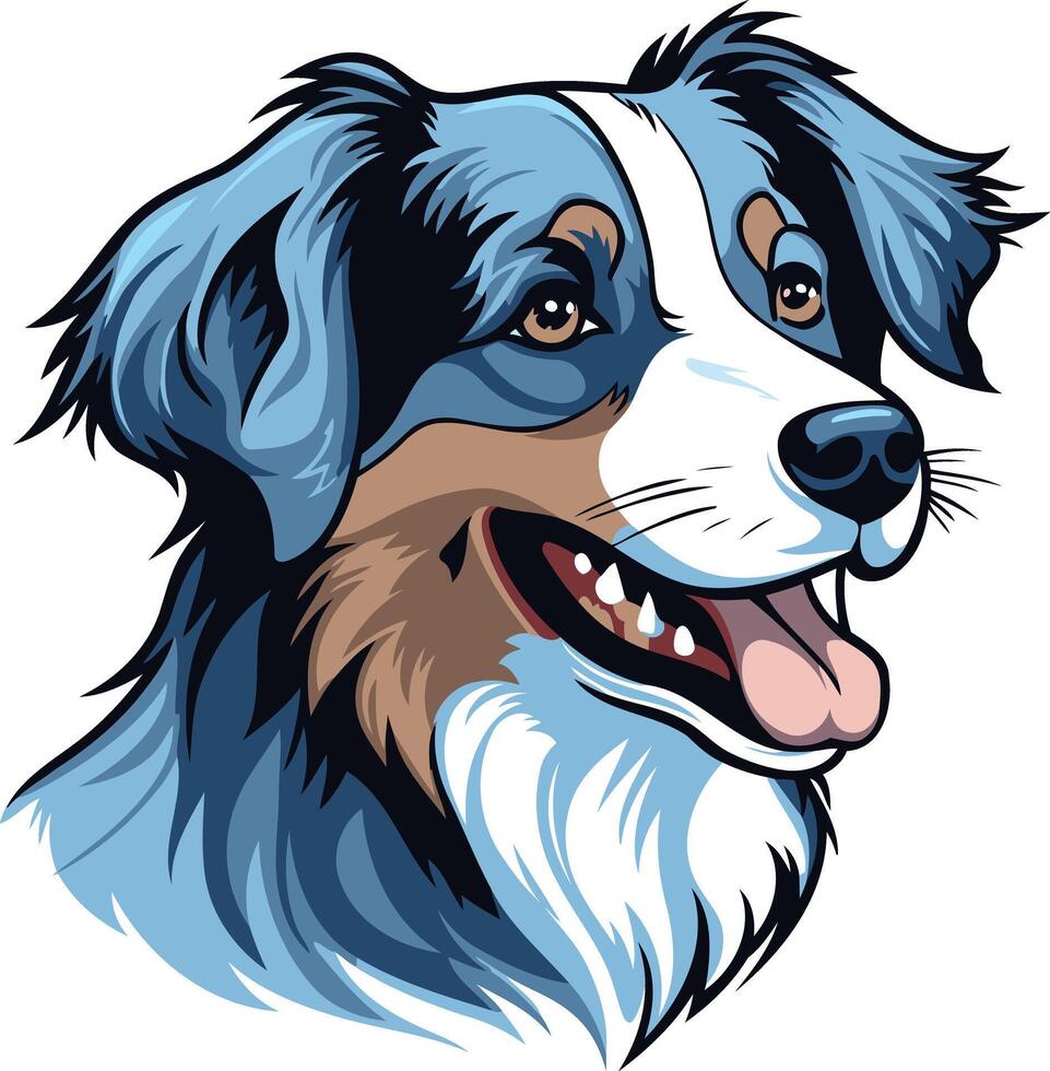Blue Merle Australian Shepherd Dog Portrait vector