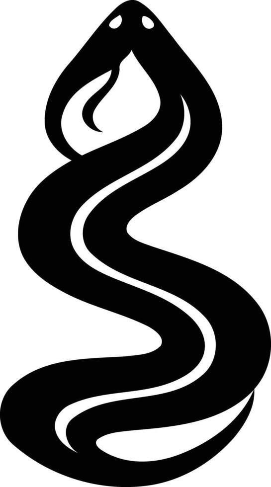 Abstract black and white logo of a snake, perfect for branding and design projects vector