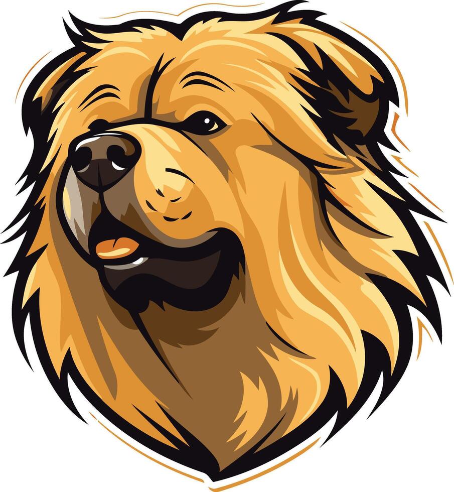 Chow Chow Dog Portrait Illustration vector