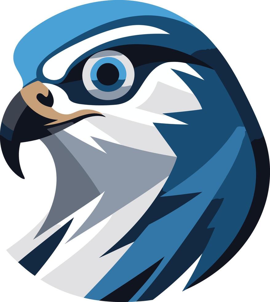 Blue and White Falcon Mascot Logo vector