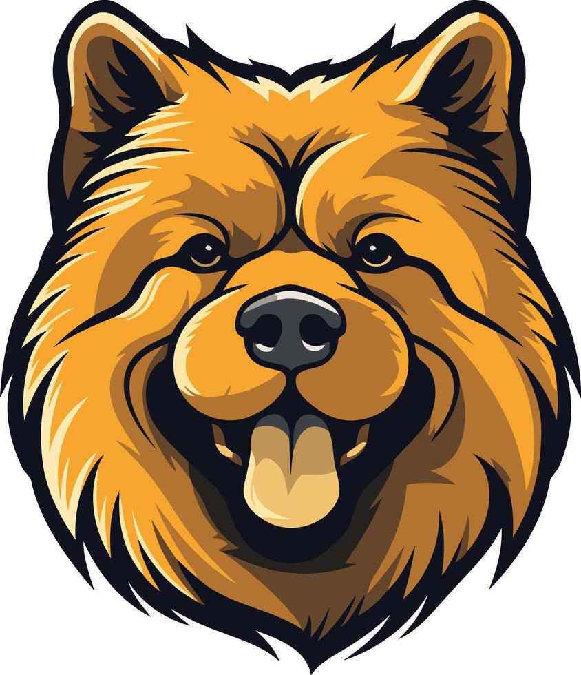 Cartoon Illustration of a Chow Chow vector
