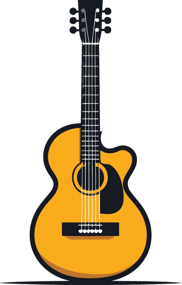 A simple, clean illustration of an acoustic guitar vector
