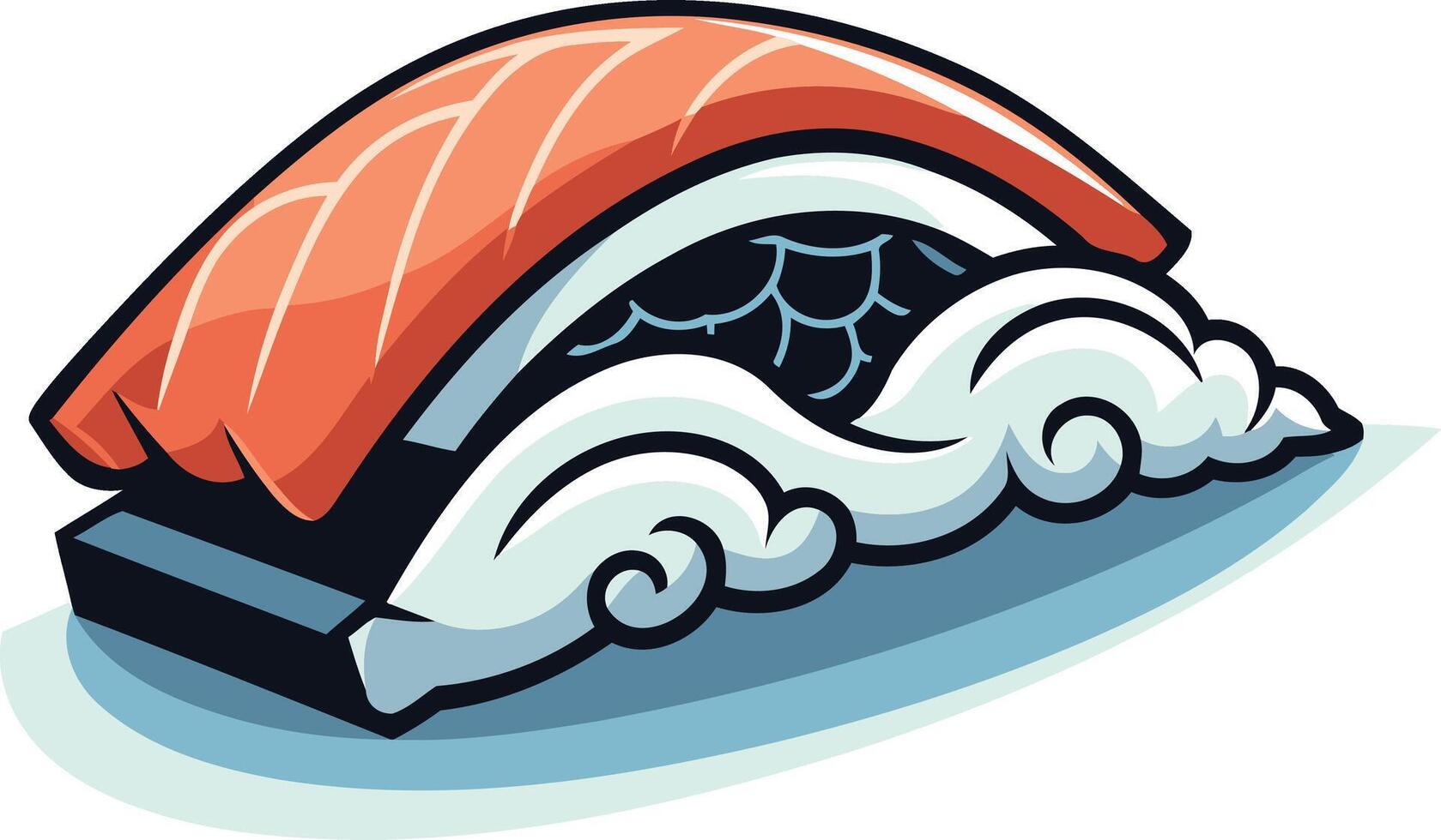 Cartoon Illustration of a Sushi Roll vector