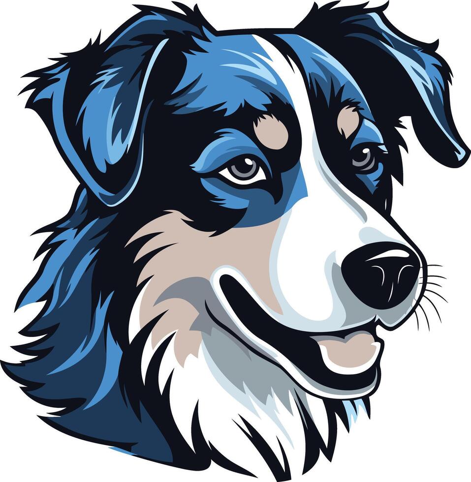 Portrait of a Blue Merle Border Collie vector