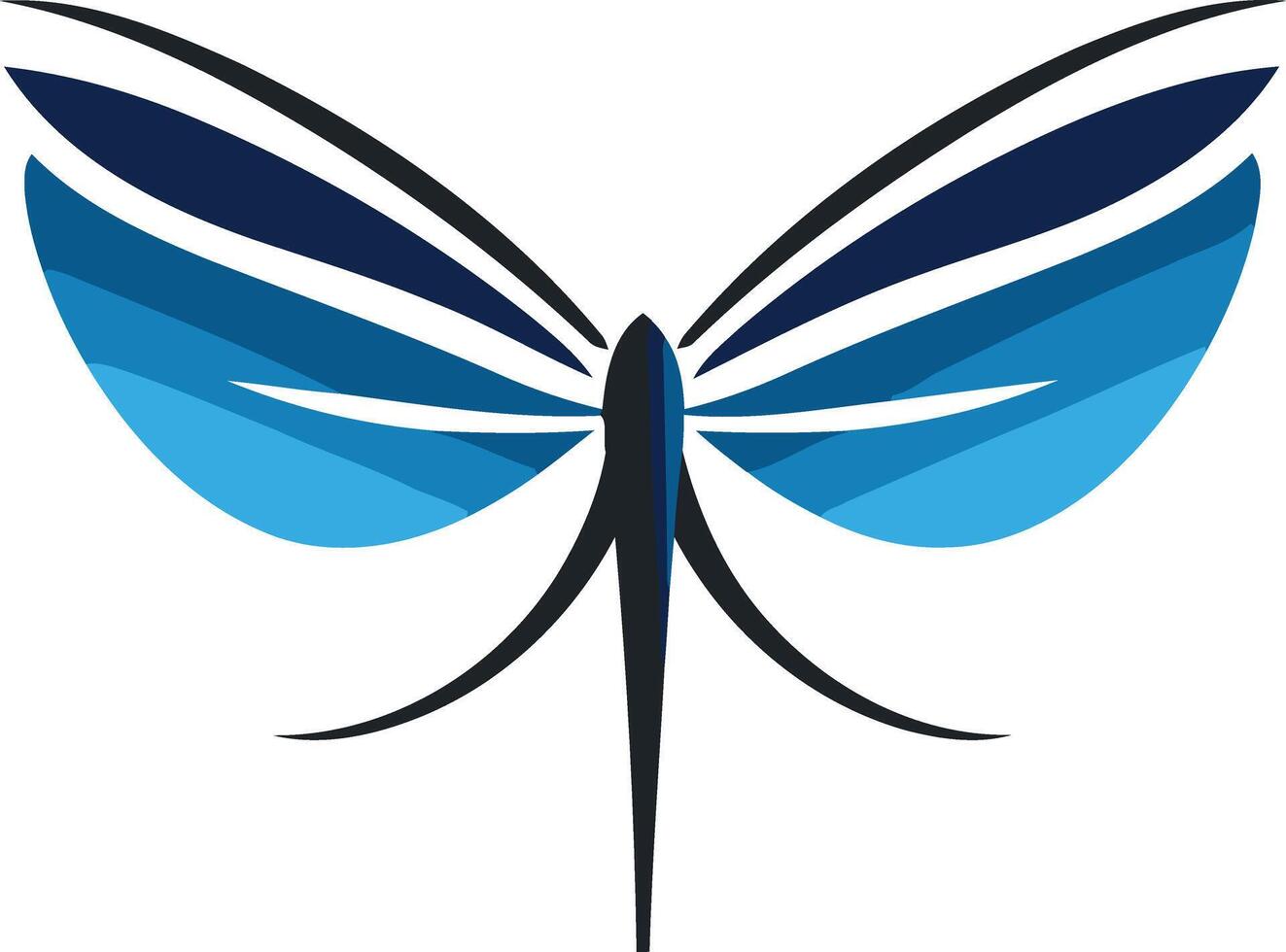 Stylized Blue Butterfly Illustration vector
