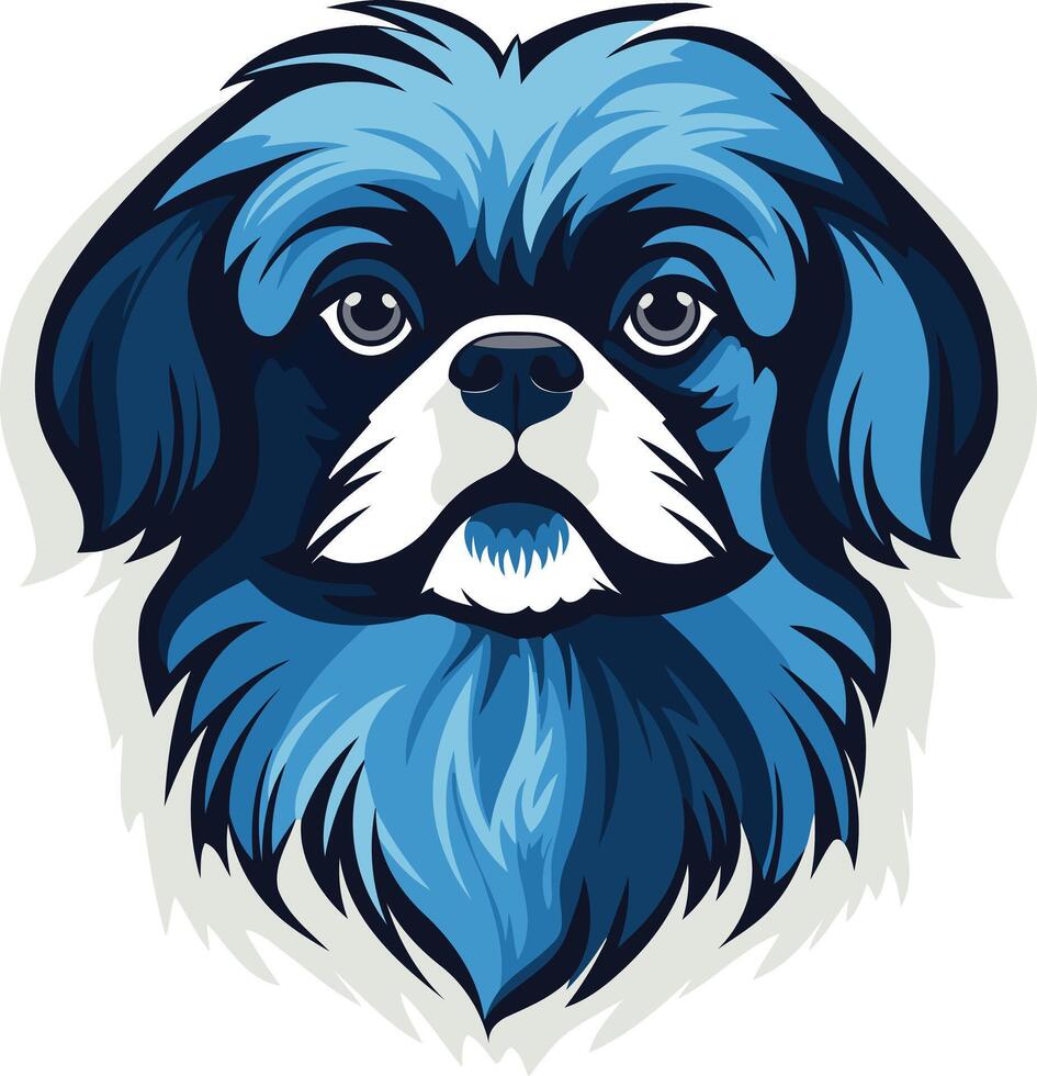Blue Pekingese Dog Illustration vector