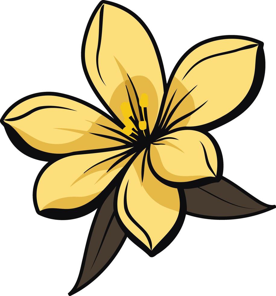 Yellow Flower with Brown Leaves vector