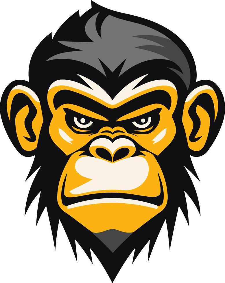 Angry Chimpanzee Mascot Head vector