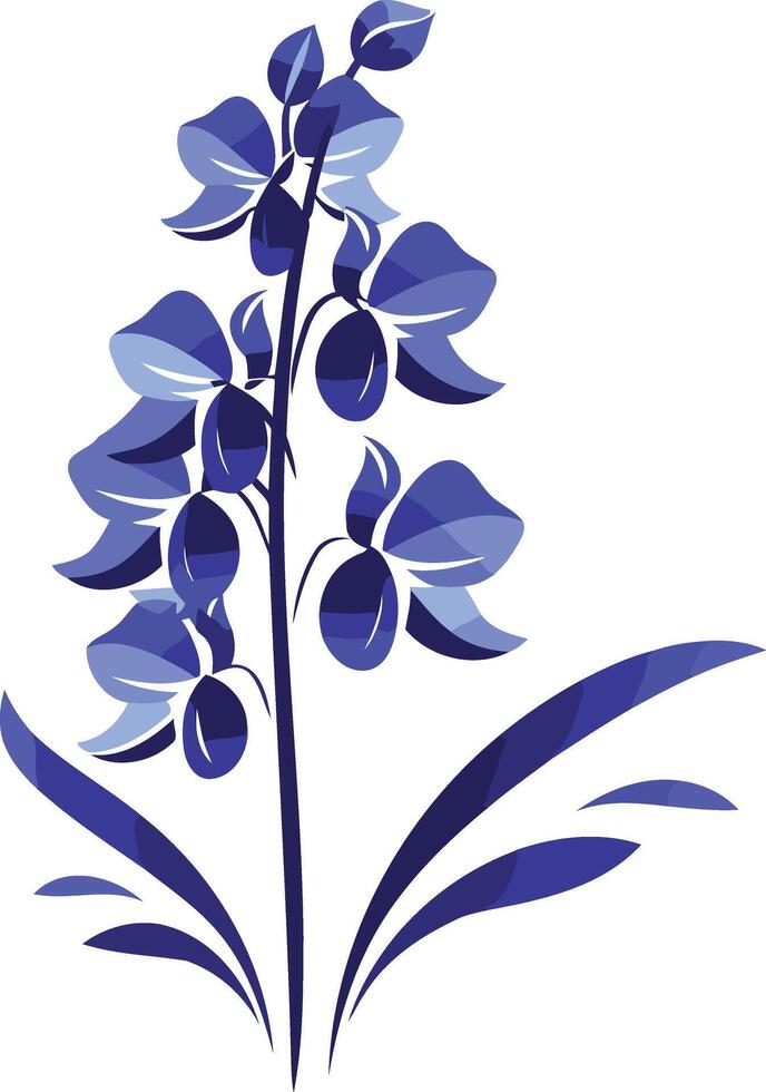 Elegant blue floral design, perfect for branding, invitations, or website decoration vector