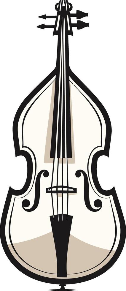 Simple, minimalist line drawing illustration of a double bass, perfect for music-related designs vector