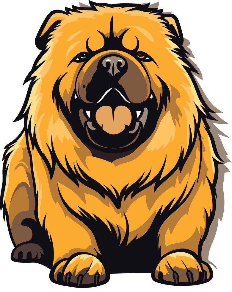 Fluffy Chow Chow Dog Illustration vector