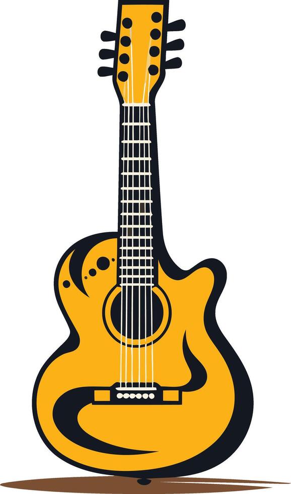 A stylized illustration of an acoustic guitar, perfect for music-related designs and branding vector