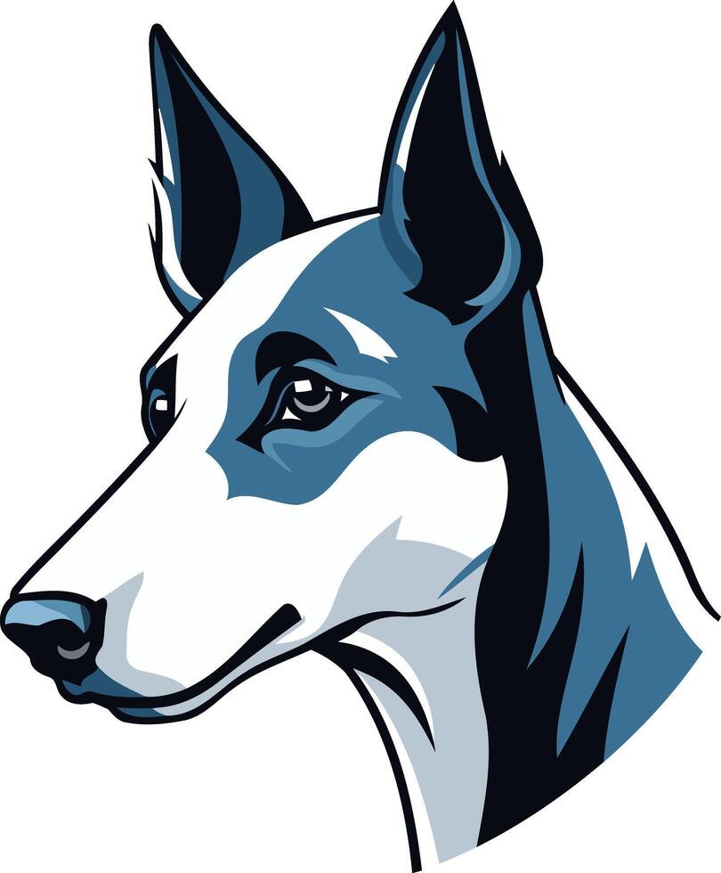 A bold and graphic illustration of a dog's head, perfect for branding, logos, or merchandise related to animal care, pet services, or dog breeds vector