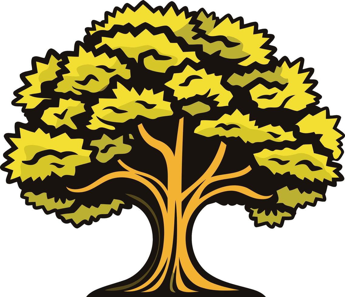 Stylized Illustration of a Tree vector