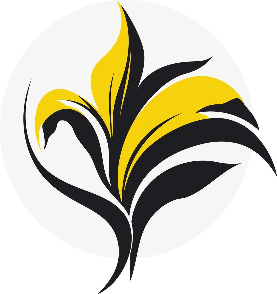 Stylized Flower in Yellow and Black vector
