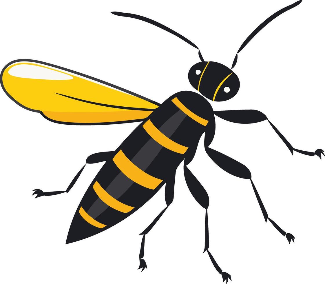 A Yellowjacket Wasp in Flight vector