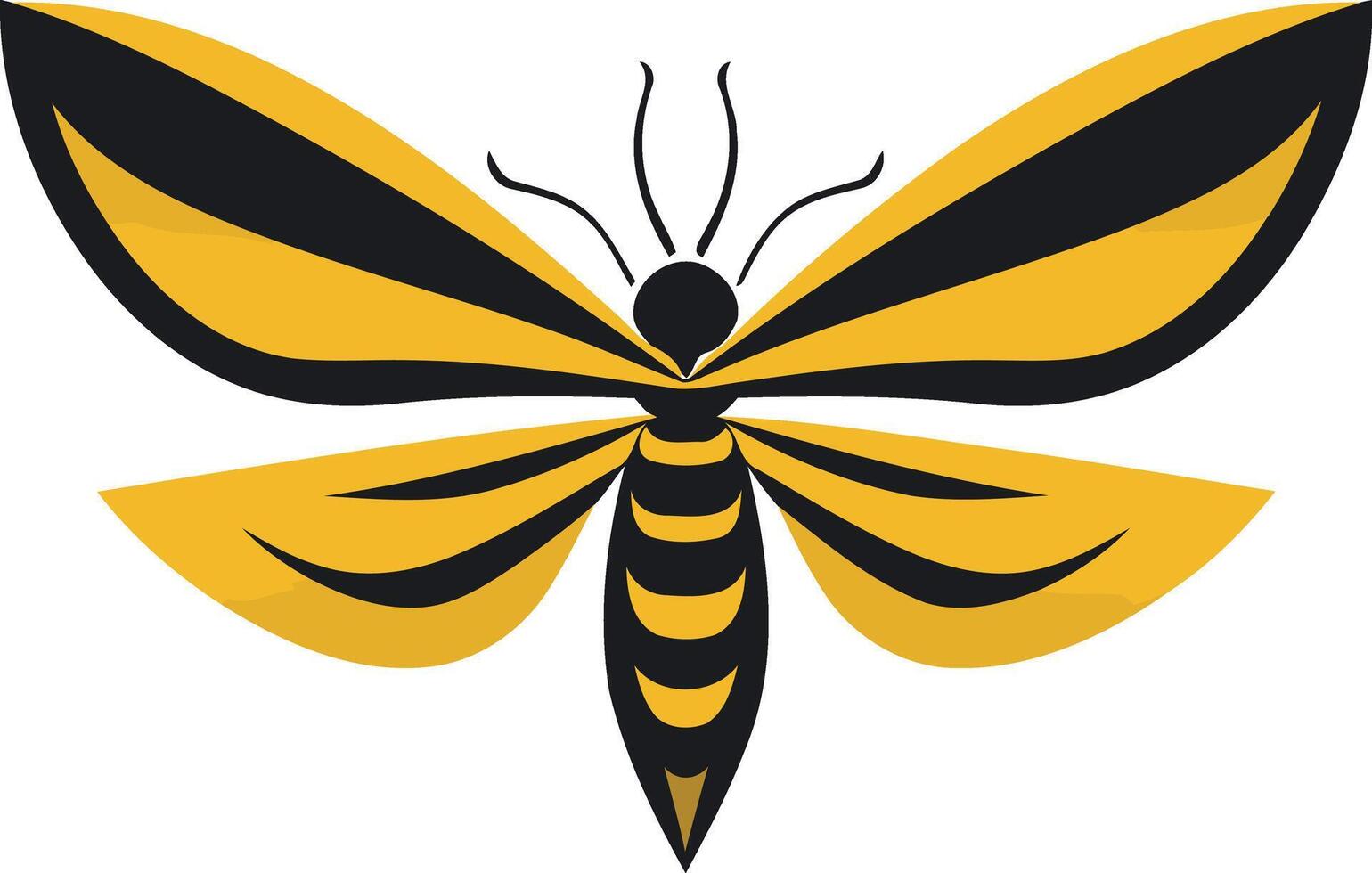 Stylized Yellow and Black Butterfly vector