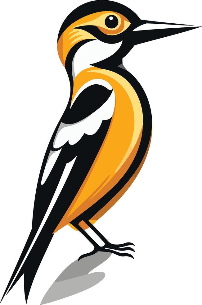 Yellow and Black Bird Illustration vector