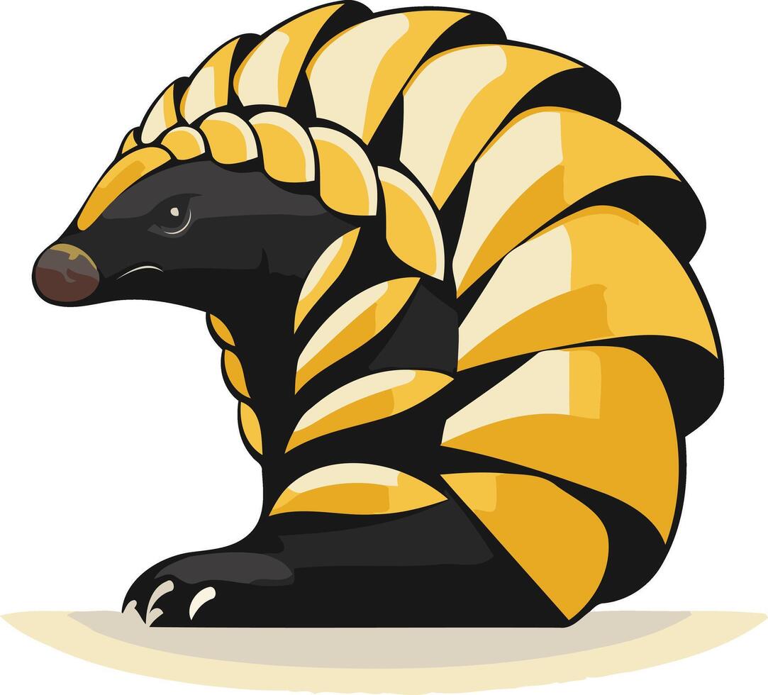 Cartoon Illustration of a Pangolin vector