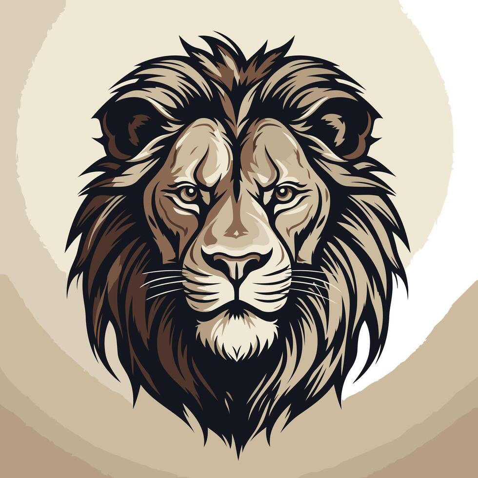 Powerful lion head illustration, perfect for logos, branding, and t-shirt designs vector