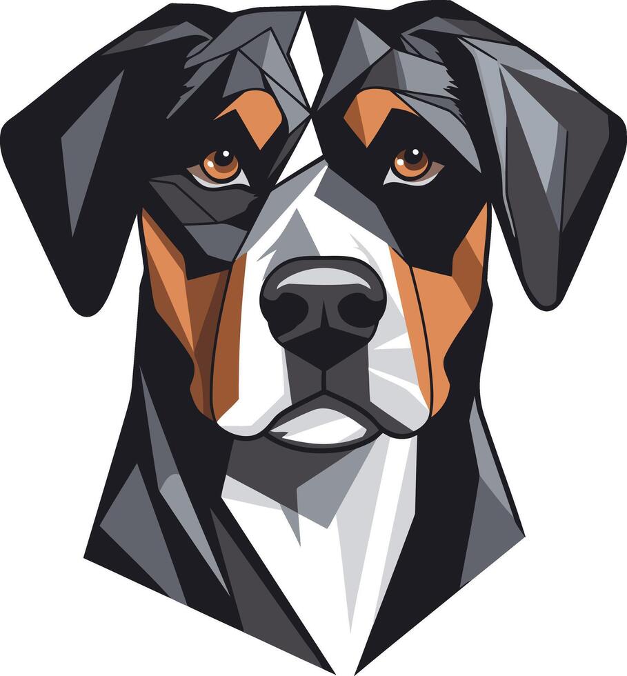 Geometric Portrait of a Bernese Mountain Dog vector