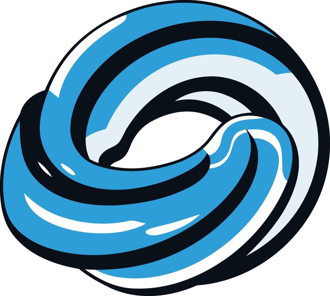 Abstract swirl logo design in blue and white colors vector
