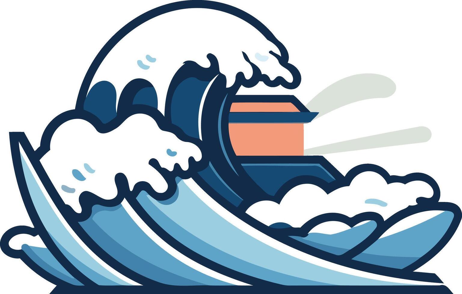 A powerful wave crashes, capturing the energy and force of nature vector