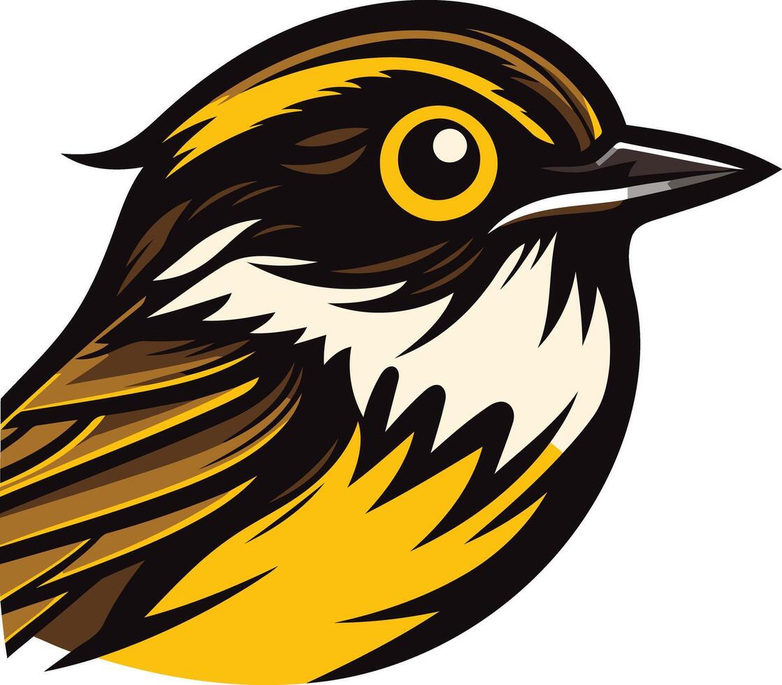 A bold and colorful illustration of a bird's head, perfect for branding or logo design vector