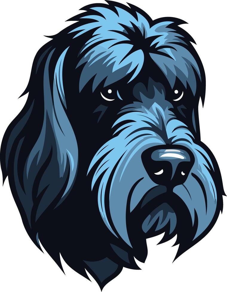 Blue and Black Portrait of a Dog vector
