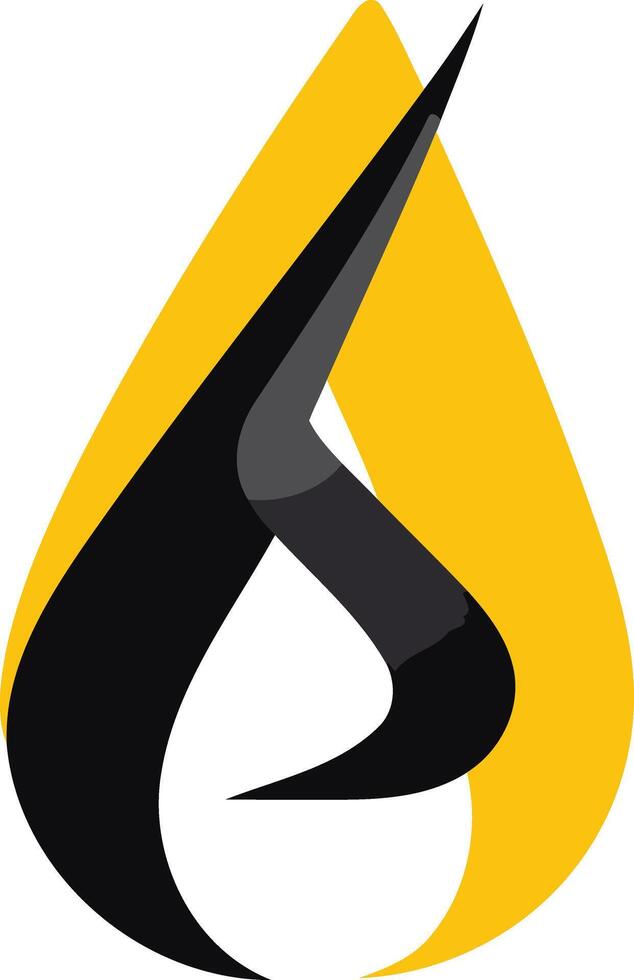 Abstract Black and Yellow Drop Logo vector