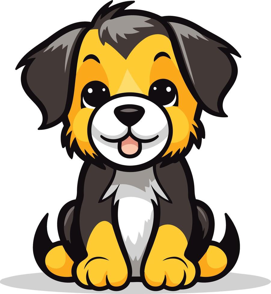Cute Cartoon Puppy Sitting vector