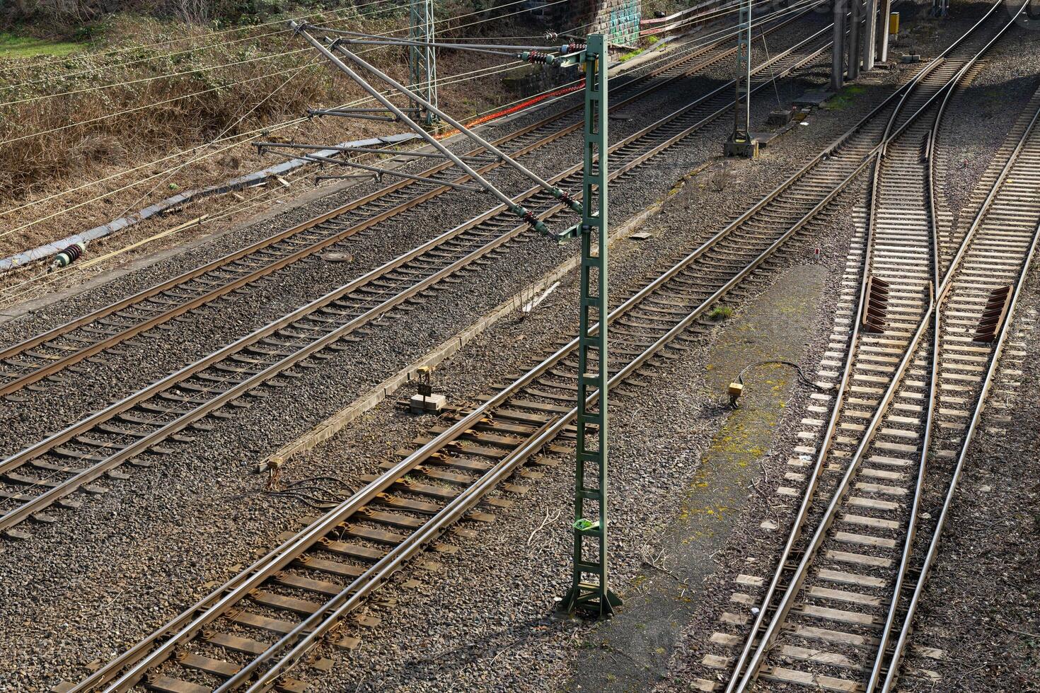 Top view of the railway tracks photo