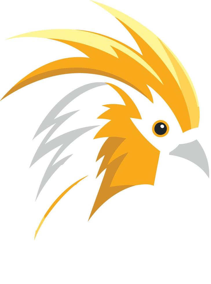 Stylized Bird Illustration in Yellow and Gray vector