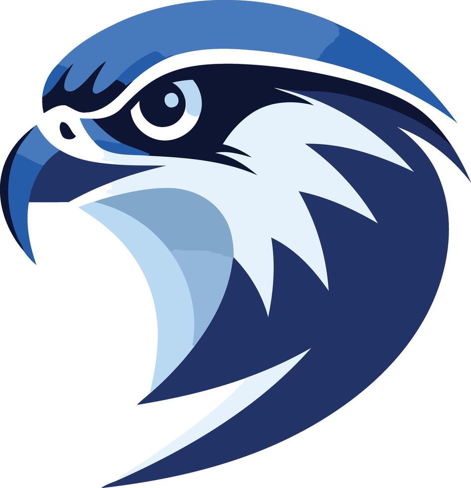 Blue and White Falcon Head Logo vector