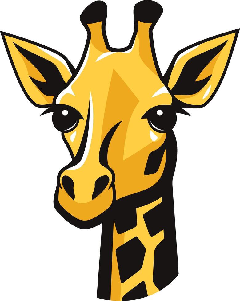 A bold and friendly giraffe head logo, perfect for animal-themed businesses or organizations vector
