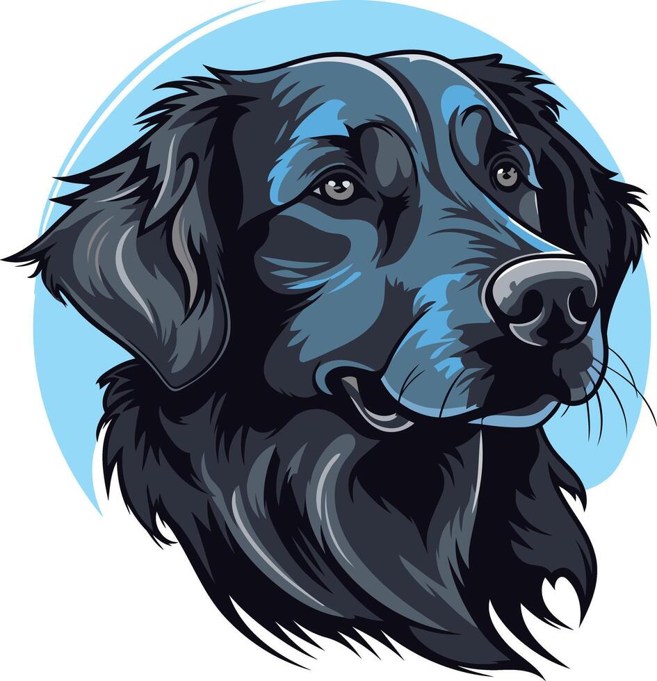 A charming black labrador retriever portrait, perfect for pet-related branding, logos, and social media vector