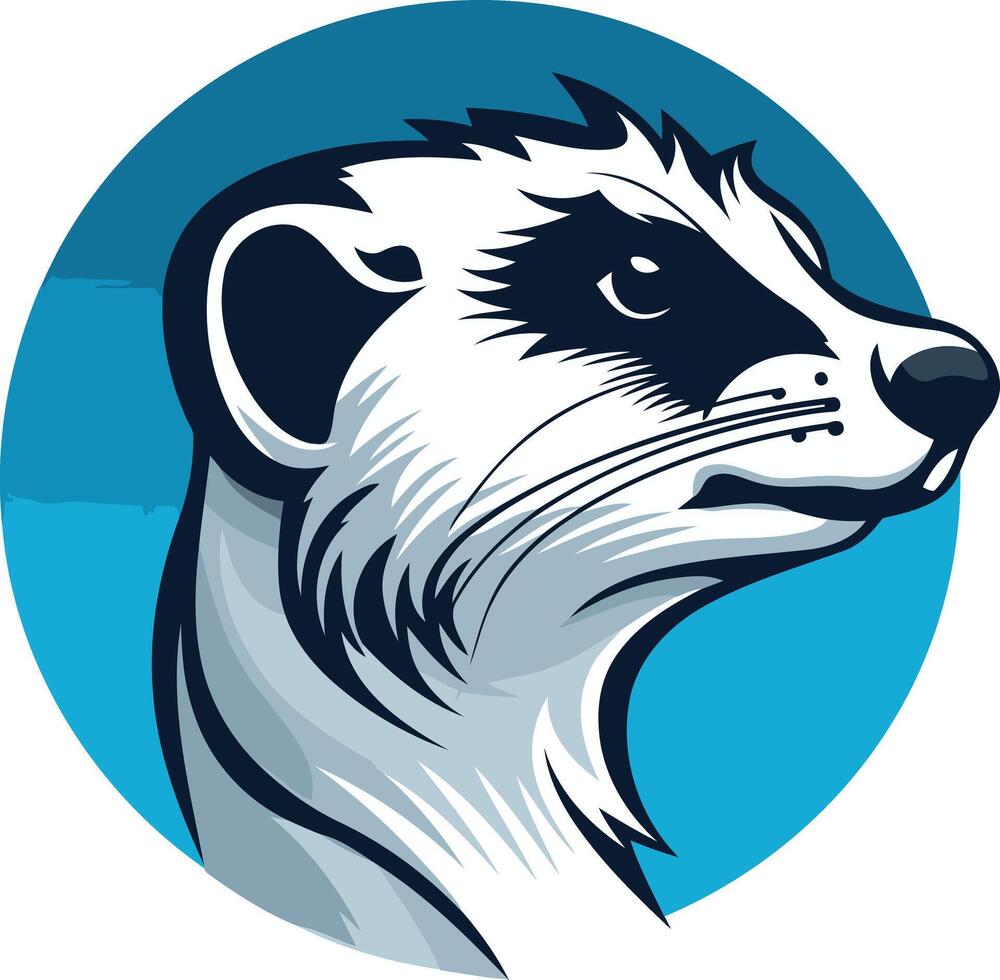 Bold and graphic illustration of a fierce meerkat head, perfect for logos, branding, and animal themed designs vector
