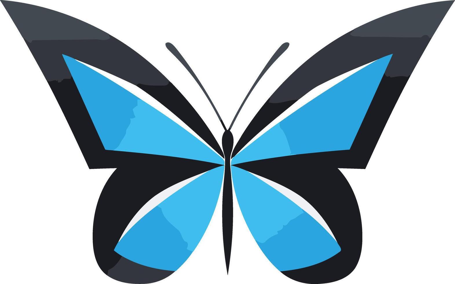 Blue and Black Butterfly Illustration vector