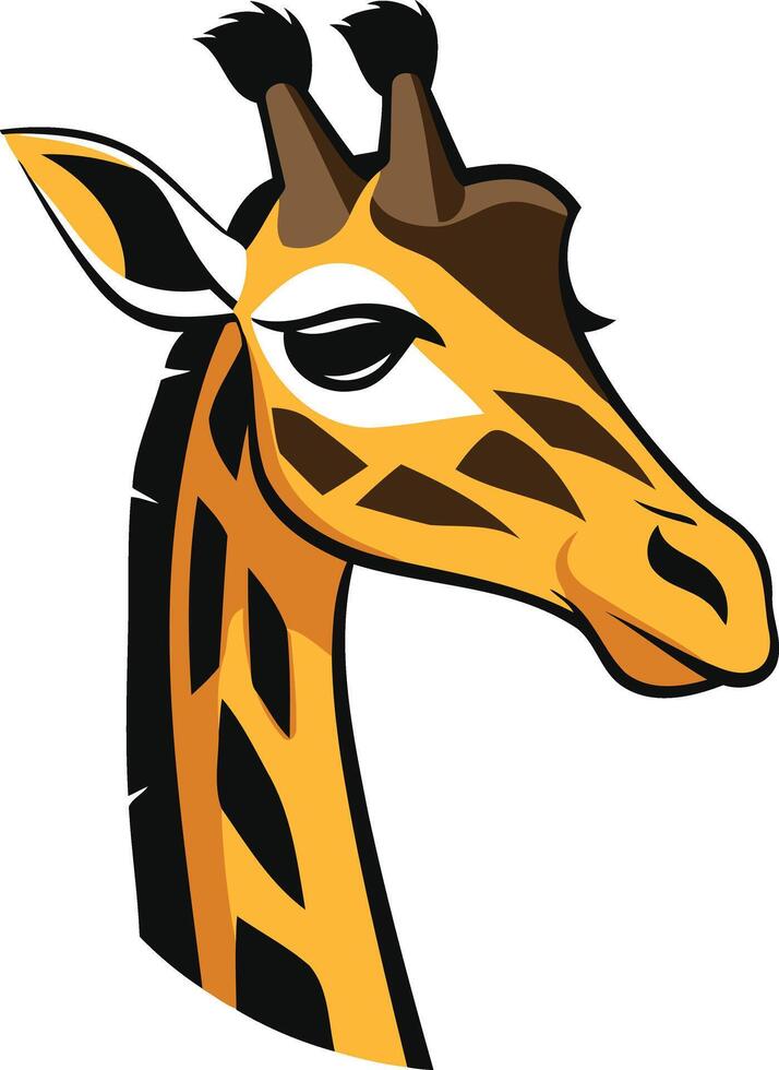 A friendly, cartoon giraffe head, perfect for branding or mascot designs vector