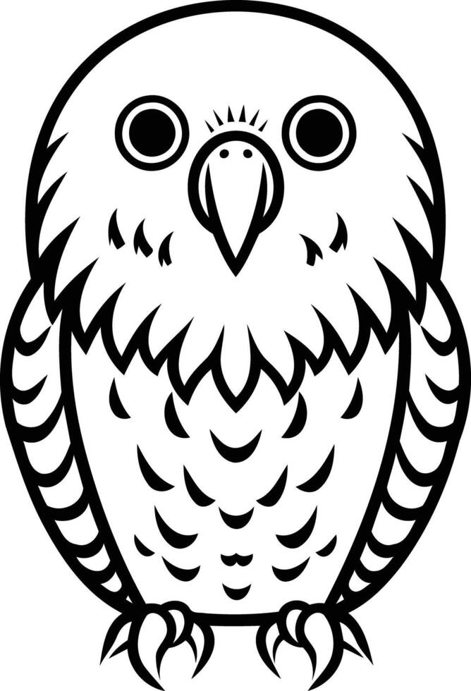 A simple, bold, line art illustration of an owl, perfect for branding, tattoos, and educational materials vector