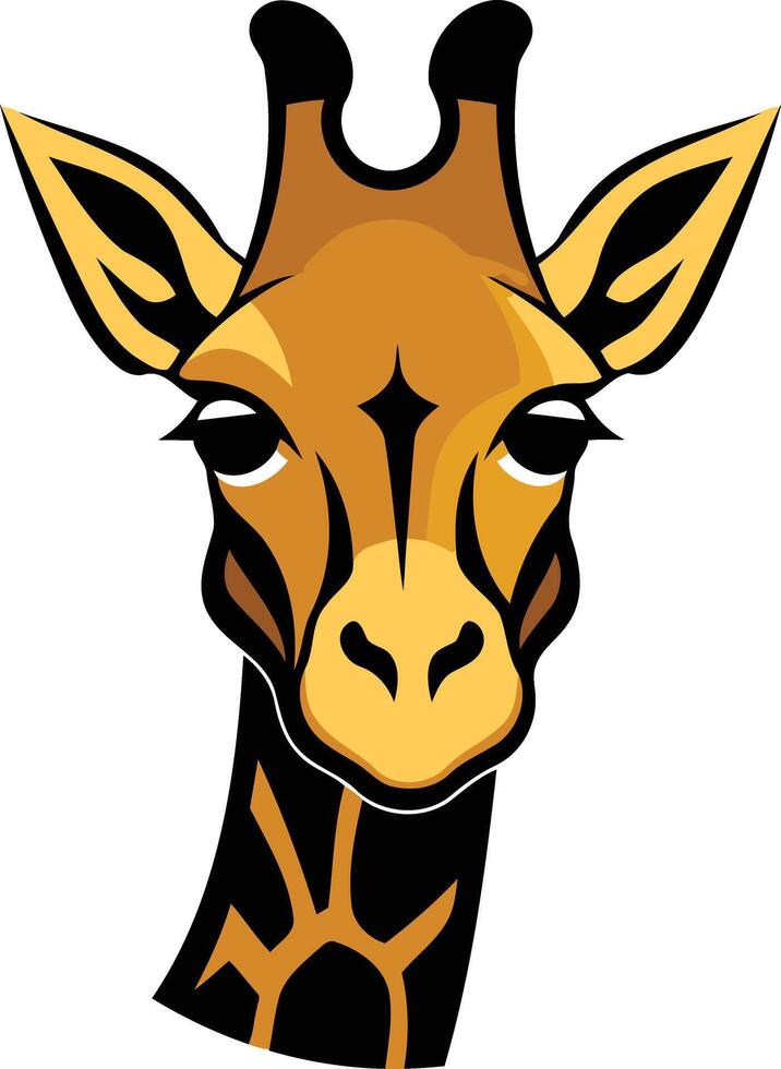 A bold and striking illustration of a giraffe's head, perfect for logos, branding, and animal-themed designs vector