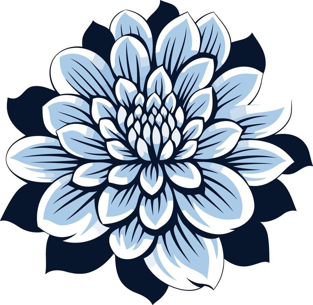Blue and White Floral Design vector