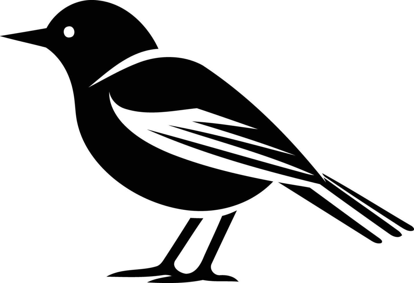 Simple, elegant black and white silhouette of a bird vector