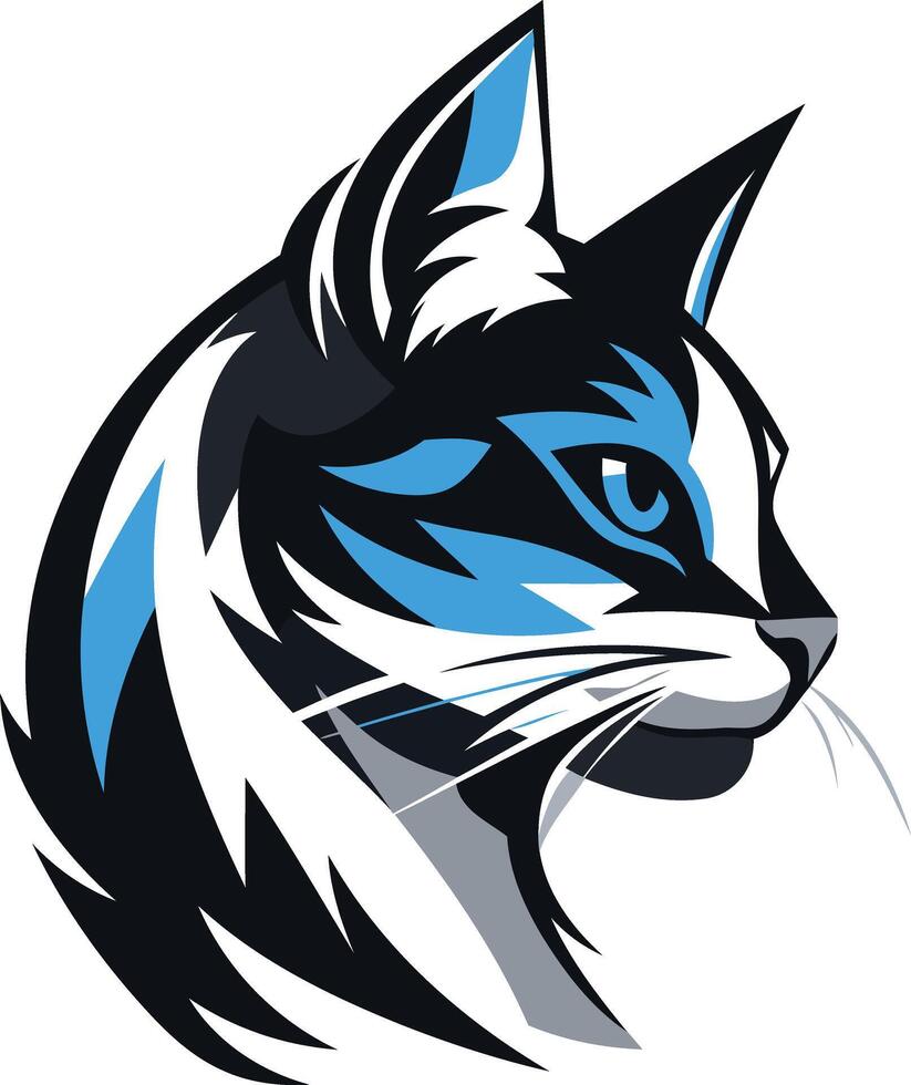 A stylized, cool cat head logo design, perfect for a pet-related brand or business vector